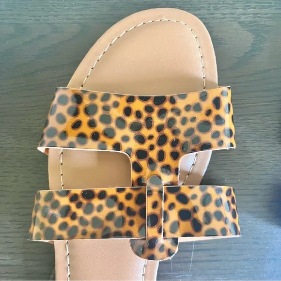 J. CREW Tortoise Shell Beachside Slide Sandals Sz 7 NWOT - Picture 2 of 6